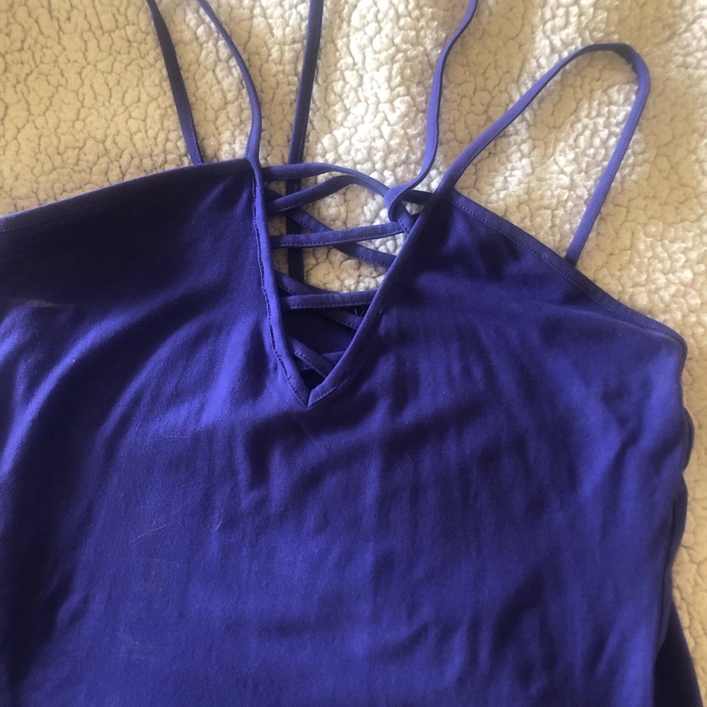 Venus Strappy Halter Top. Deep purple.
